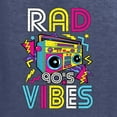 thumbnail image 2 of Rad 90's Vibes Vintage Mens Long Sleeve Shirt, Vintage Heather Navy, Large, 2 of 5