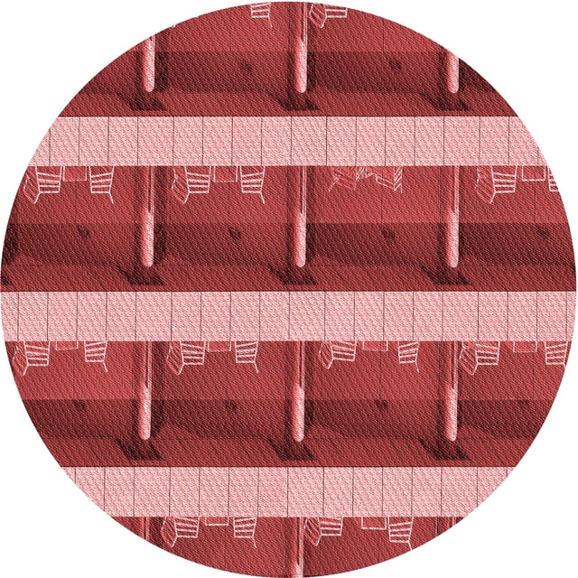 Ahgly Company Tapis d'Intérieur Lavables en Machine, Rond Transitionnel Pastel, Rouge Rose, Rond de 5'
