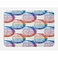 thumbnail image 1 of Boho Art Bath Mat, Ombre Style Colored Crescent Moon with Blossoming Big Rose Flower Petal, Plush Bathroom Decor Mat with Non Slip Backing, 29.5" X 17.5", White and Multicolor, by Ambesonne, 1 of 2