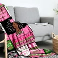 thumbnail image 4 of Nurse Gifts Blanket 50*60", Nurses Week Gifts, Sorority Gifts for Women, Black Nurse Appreciation Gifts, Pink and Green Blanket for Black Girl Nurses, African American Nurse Graduation Gifts, 4 of 6