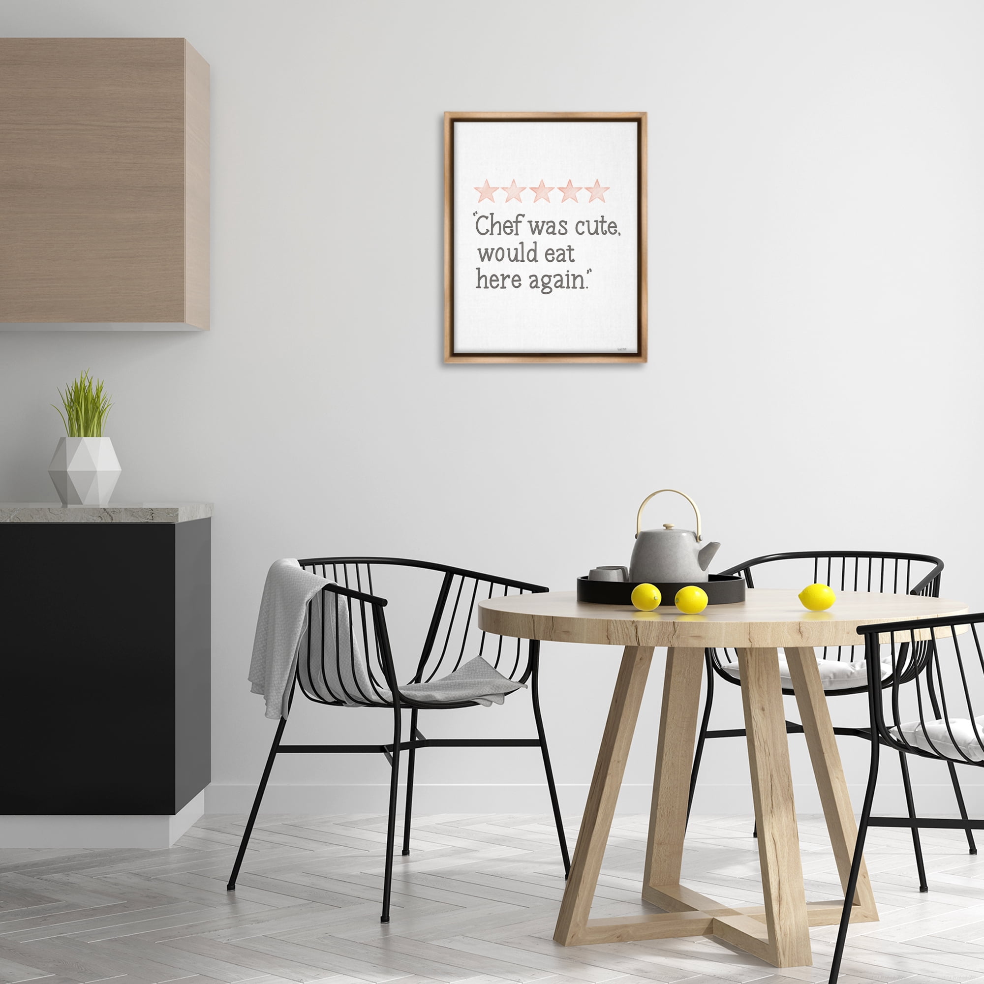 Stupell Industries Cute Chef Funny Rating Text & Numbers Painting Brown Floater Framed Canvas Art Print Wall Art, 17 x 21