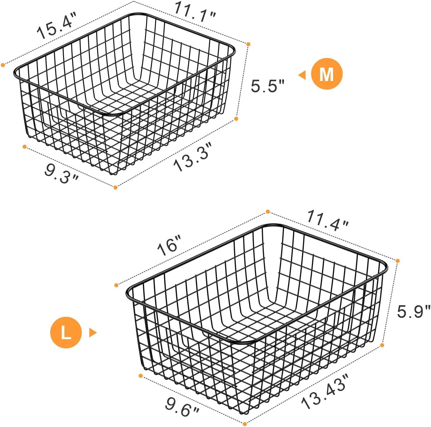 GET 4-82144 Stainless Steel Oval Metal Wire Basket Stainless Steel Wire  Baskets Collection