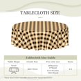 thumbnail image 2 of Round Tablecloth with Wave Lace 60 Inch, Autumn Gold Gingham Round Tablecloths Wipeable Washable Tabletop Covers Farmhouse Tablecloth for Kitchen Dinning Tabletop Outdoor, 2 of 8