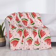 thumbnail image 3 of Fuzoiu Hand Drawn Watermelon Print Flannel Blanket,Throw Blanket,Flannel Home Decor,Fleece Bed Blankets,Cozy Soft Blanket for Bed, Sofa, Camping, and Travel-50"x40", 3 of 6