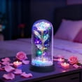 thumbnail image 6 of Gaiwos Preserved Rose in Glass Dome Light up Rose Galaxy Roses with Colored Foam Ball Filler, Forever Eternal Flowers, Anniversary Presents for Valentine's Day and Mother's Day, 8.27 in, 6 of 6