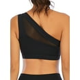 thumbnail image 5 of SHCKE Women's Sexy One Shoulder Cut Out Sports Bra Yoga Workout Tops Gym Fitness Activewear Medium Support, 5 of 5