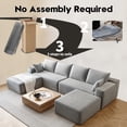 thumbnail image 2 of 139.4" U Shaped Cloud Sectional Sofa for Living Room Plush Corduroy Cover Fluffy Memory Foam Cushions, No Assembly Required, Modular Chaise Lounge, Oversized Comfortable Couches Set, Grey, 2 of 9