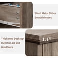 thumbnail image 4 of Hommpa Farmhouse End Tables With Charging Station For Living Room, Narrow Sofa Side Table With Storage For Small Spaces, Nightstand Bedside Table With Barn Door For Bedroom, Light Ivory, 4 of 9
