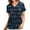 Blue, variant on Ozmmyan Womens Tops Scrubs for Women Short Sleeve V-neck Scrubs Tops Working Uniform Printed with Two Pockets Blouse Nursing Uniform Saving Clearance