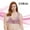 Pink, variant on FAFWYP Women's Plus Size Pure Front-close Wire Free Bras Comfort Shockproof Breathable Sports Bras Push Up Underwear Bralettes