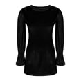 thumbnail image 7 of Christmas Dresses Holiday Dresses Holiday Party Dress Formal Sequin Velvet Mini Dress for Women Trendy Long Sleeve A Line Sparkly Trendy U-Shaped Collar Glitter Short Dresses, Black-L, 7 of 7