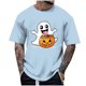 thumbnail image 1 of Blusas y camisas de manga corta y cuello redondo para hombre. Blusas/camisetas de manga corta con cuello redondo y estampado de Halloween para hombre. Blusa para hombre., 1 of 4