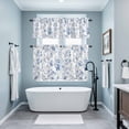 thumbnail image 3 of Blue White Spring Floral Kitchen Curtains Sets for Windows 36 Inch Length, Summer Botanical Birds Rod Pocket Window Treatments Tier Curtains and Valances Set for Bedroom/Bathroom, 3 of 8