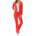 thumbnail image 1 of ClothingAve. Women's Lightweight Hoodie & Sweatpants Velour Set Salmon Medium, 1 of 2