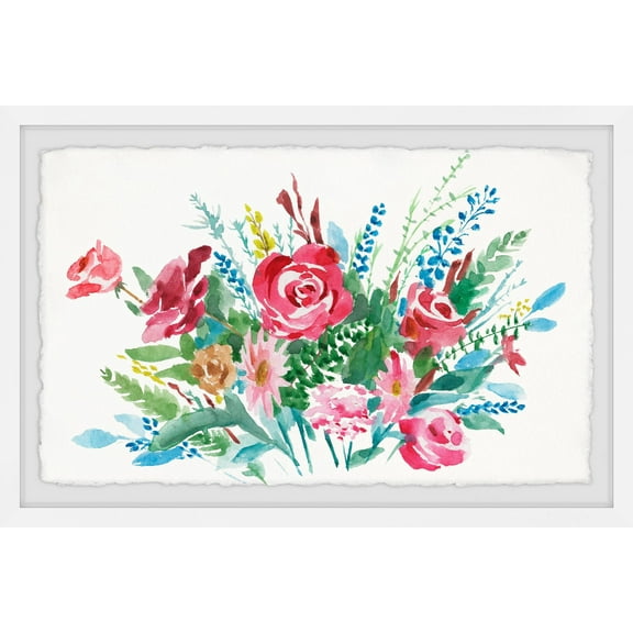 Marmont Hill Festive Flowers Framed Wall Art, 18.00" x 1.50"