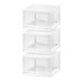 thumbnail image 2 of IRIS USA Stackable Storage Drawer, Plastic Drawer Organizer with Clear Doors for Pantry, Bedroom, Closet, Desk, Kitchen, Home and Office De-Clutter, Store Under-Sink, Shoes and Crafts - White, 3 Pack, 2 of 15
