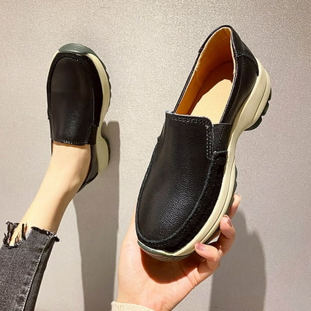 

Qiaocaity Women Shoes on Clearance Up to 20% off Spring and Autumn Sponge Cake Women s Shoes with Slope Heels Black 40