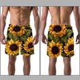 thumbnail image 3 of luoweisi Men's Beach Shorts Quick Dry Swim Trunks with Mesh Lining Sunflower L, 3 of 5
