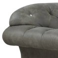 thumbnail image 2 of Rima 51 Inch Modern Armchair, Faux Leather Cushions, Rolled Arms, Gray, 2 of 5