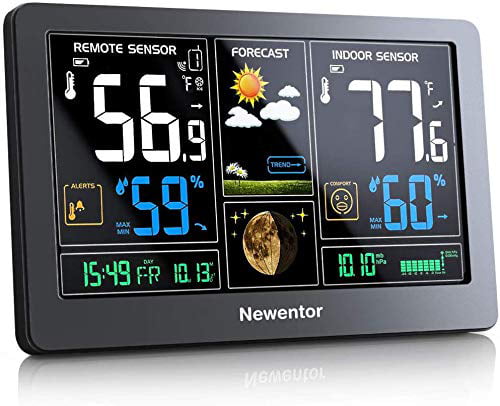La Crosse Wireless Color Weather Station Clock Indoor Outdoor Temperature Sensor 