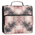 thumbnail image 2 of Water-Resistant 3-Ring Binder Organizer with Multiple Pockets Zipper Binder Bag for Office Soft Pink Tie-dye Pattern, 2 of 8