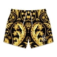 thumbnail image 6 of Black & Gold Paisley Swim Trunks For Men, 6 of 8