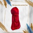 thumbnail image 3 of Headwraps Assorted Colors Long Tail Pirate Hat Unisex Windproof Single Layer Attractive Chic Design Breathable Turban Beanies wine red, 3 of 4