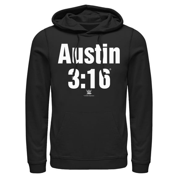 Mens WWE Stone Cold Steve Austin 3:16 White Logo Lightweight Hoodie