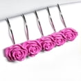 thumbnail image 3 of Coolmade Shower Curtain Hooks, Home Decorative Rustproof Shower Curtain Hooks Resin Rose Flower Shower Hooks Rings for Bathroom Shower Rods Curtains,Set of 12 Hooks (Rose red), 3 of 7