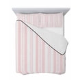 thumbnail image 7 of Quilts Full Size Bedding Set, Pink Line Striped Lightweight Quilted Comforter, Farmhouse Modern Geometric Stripes Soft Reversible Bedspread Coverlet with Pillow Covers for All Season, 78" x 90", 7 of 7