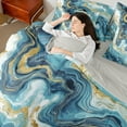 thumbnail image 4 of Castle Fairy Marble Watercolor 7-Piece Twin Bedding Sets for Teens Women Men,Abstract Marbling Bedding Comforter Set,Stone Pattern Breathable Sheet Sets,Lightweight Room Decor, 4 of 8