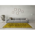 thumbnail image 3 of Ahgly Company Machine Washable Indoor Round Persian Yellow Traditional Area Rugs, 5' Round, 3 of 4