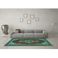 thumbnail image 3 of Ahgly Company Indoor Rectangle Persian Turquoise Blue Traditional Area Rugs, 8' x 10', 3 of 4