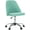 Green, variant on Colorful Linen Desk Chair, Comfy Thick Seat with Swivel Wheels, Armless Task Chair, Blue