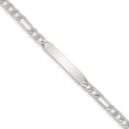 thumbnail image 1 of 925 Sterling Silver Engraveable Figaro Link Id Bracelet, 1 of 6