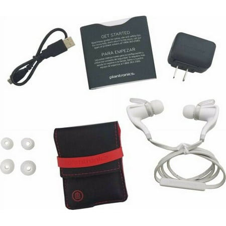 Open Box Plantronics BackBeat Go 2 White Stereo Bluetooth Headphones + Charging Case