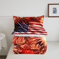thumbnail image 5 of Manfei Independence Day Full Size Comforter Sets,Vintage American Flag Bedding Comforter Set,Red White Gold,Colorful Stars Reversible,3pcs,1 Comforter and 2 Pillowcases, 5 of 7