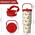 thumbnail image 4 of 30 Oz Tumbler Retro Red Cherries Tumbler with Lid and Straw, Birthday Gift Cup for Friend Women Men Coffee Travel Mug Thanksgiving Day Halloween Christmas Gift Water Bottle, 4 of 7
