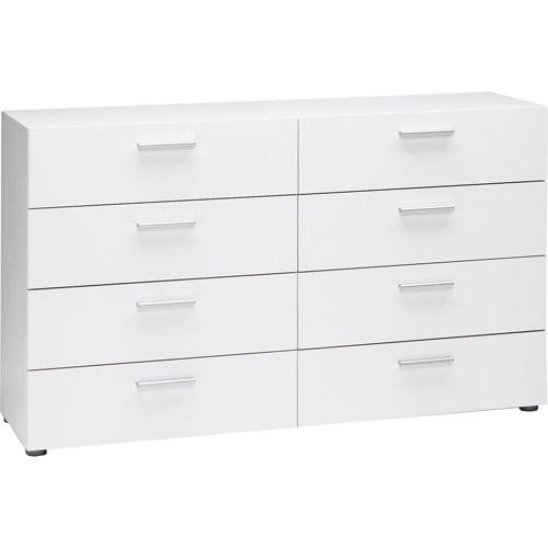 Loft Collection Double 8Drawer Dresser, White