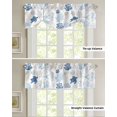 thumbnail image 6 of Tie Up Valance Curtain for Kitchen,Sea Turtle Blue Coral Seamless Rod Pocket Short Curtains Adjustable Tie-Up Shade Valances,Ocean Starfish Seahorse Window Treatment for Bathroom Living Room Bedroom, 6 of 8