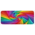 thumbnail image 1 of Trippy Kitchen Mat, Abstract Art Psychedelic Spiral in Vivid Rainbow Colors Triangular Fractals Close-Up, Plush Decorative Kitchen Mat with Non Slip Backing, 47" X 19", Multicolor, by Ambesonne, 1 of 1