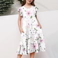 thumbnail image 5 of Girls Spring Easter Dress Long Midi Floral Print Dress Cute Flowy A-Line Dress for Youth Girls Size 4-15 Years, 5 of 5