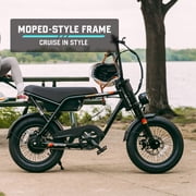 GOTRAX Ranger16 Adult Electric Bike - 36V 20 MPH Speed, 24 Mile Range, 16 x 3 Fat Tires, Moped Style, Black