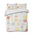 thumbnail image 2 of Quilts Twin XL Size, Orange Yellow Coastal Soft Comforter Bedding Set for Bed, Nautical Summer Beach Coral Sea Turtle Lightweight Quilted Bedspread with Pillow Cover(2 Pieces), 68x98 Inch, 2 of 6