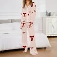 thumbnail image 2 of VISALY Valentines Pajamas for Women Bow Button Down Sleepwear Lounge Set Nightwear Cute Pajama Set Women's Sleepwear Sets Stretchy Pajama Set Nightwear Loungewear Set Soft Warm Pajamas Pink Xxl, 2 of 5
