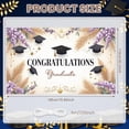 thumbnail image 1 of Purple Floral Graduation Banner Gold Stars Congratulation Display Graduation Cap Palm Leaves Grad Backdrop for Graduation Party College Ceremony Grad Photo Shoot, 1 of 5