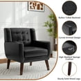 thumbnail image 3 of UIXE Faux Leather Accent Chair Comfortable Armchair Modern Upholstered Living Room Chair, Black, 3 of 7