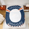thumbnail image 5 of Homewish Cartoon Sport Helmet Queen Sheet Sets for Teen, Modern Football Soccer Lover Flat Sheet, Navy Orange Queen Fitted Sheet, Super Cozy Room Decor, 4-Piece, 5 of 7