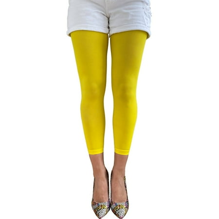 

Bright Yellow Opaque Footless Tights for Women