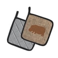 thumbnail image 2 of Carolines Treasures BB1130-BL-BN-PTHD Hippopotamus Faux Burlap and Brown Pair of Pot Holders , 7.5HX7.5W, multicolor, 2 of 3